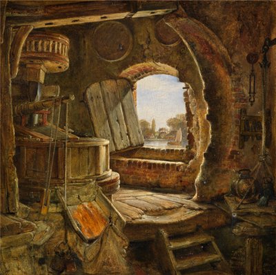 Rembrandts fars bruk, 1843 av Edward William Cooke