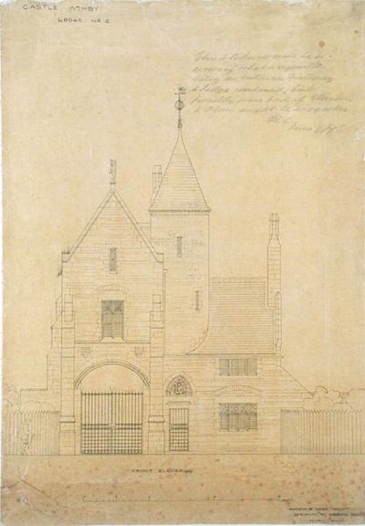 Fronthöjd av Castle Ashby, Lodge No.2 av Edward William Godwin
