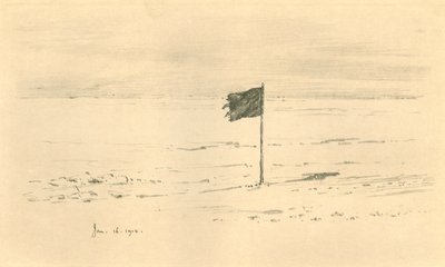 Black Flag Camp. - Amundsens svarta flagga inom några mil från sydpolen, 1912, 1913 av Charles Edward Wilson