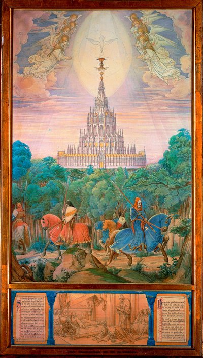 Den heliga graalens tempel (akvarell) av Edward von Steinle