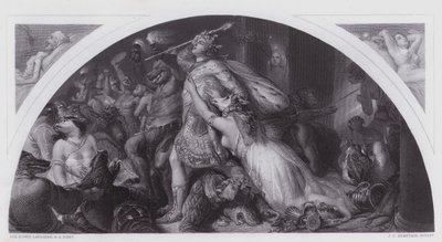 Rout of Comus and his Band (gravyr) av Edwin (after) Landseer