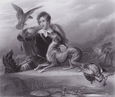 Hövdingens vänner (gravyr) av Edwin (after) Landseer