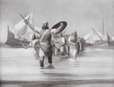 Sidonians landsättning vid Karthago (lito) av Edwin A. Morrow