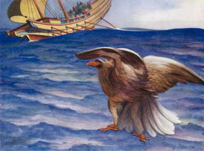Han grät örn! och blev en örn och flög in i skeppet av Edwin Arthur Norbury