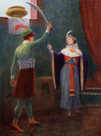 Han var i stor vrede och höll sitt svärd i sin hand av Edwin Arthur Norbury