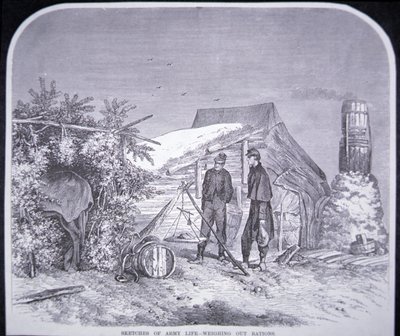 Sketches of Army Life - Weighting Out rations, från 