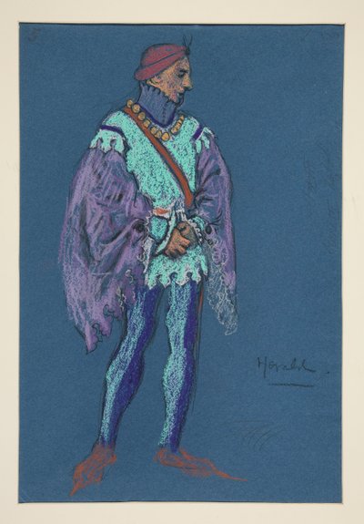 En Herald, kostymskiss för Henry Irving av Edwin Austin Abbey