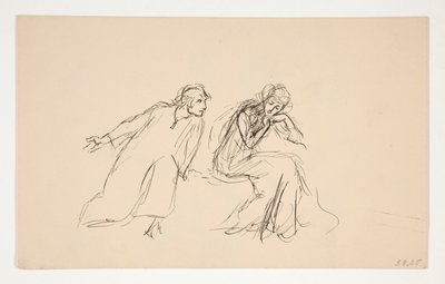 Angelo och Isabella (studie för .1104) - Akt II, Scen IV, Mått för Mått av Edwin Austin Abbey