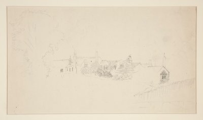 Arkitektstudie (recto); Prydnadsskisser (verso) av Edwin Austin Abbey