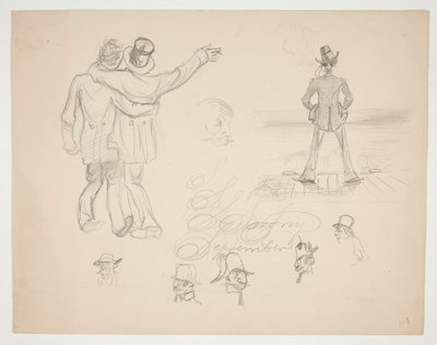 Diverse mansfigurstudier av Edwin Austin Abbey