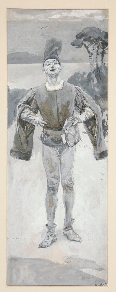 Autolycus, illustration till ballader och balladmusik som illustrerar Shakespeare av Edwin Austin Abbey