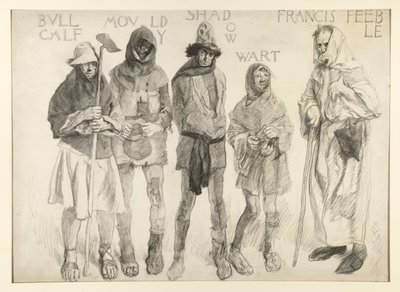 Innan Justice Shallow av Edwin Austin Abbey