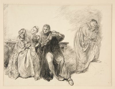 Bianca och Lucentio, från akt III, scen i, Taming of the Shrew av Edwin Austin Abbey