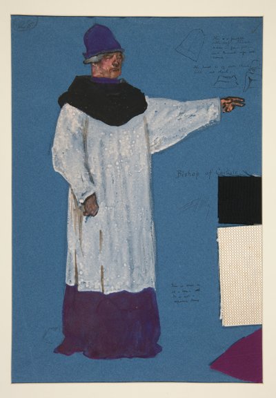 Biskop av Carlisle, kostymskiss för Henry Irving av Edwin Austin Abbey