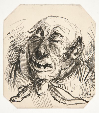 Karikatyr av en skallig man av Edwin Austin Abbey
