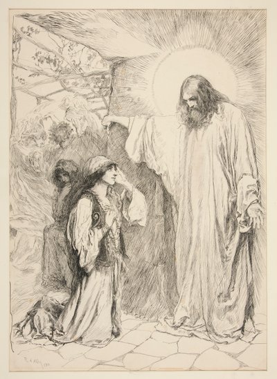 Kristus och Maria Magdalena av Edwin Austin Abbey