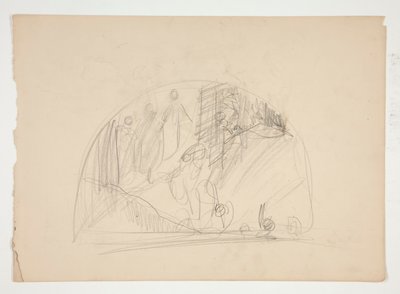 Kompositionsstudie för av Edwin Austin Abbey