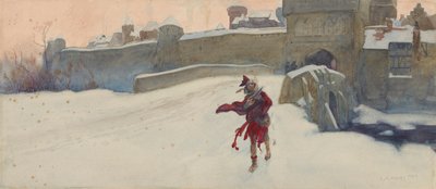 Kompositionsstudie för av Edwin Austin Abbey