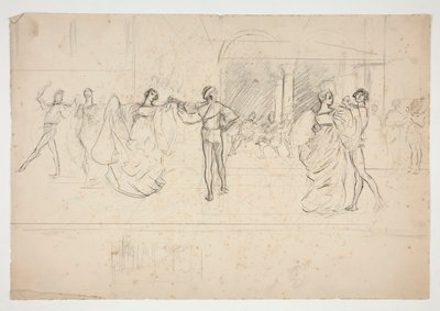 Kompositionsstudie för av Edwin Austin Abbey