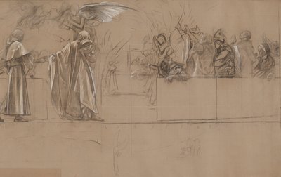 Kompositionsstudie för av Edwin Austin Abbey