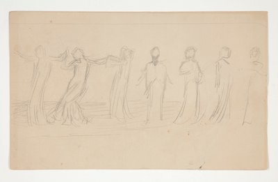 Kompositionsstudie för av Edwin Austin Abbey