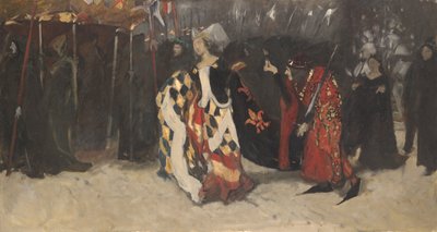 Kompositionsstudie, för Richard, hertig av Gloucester och Lady Anne av Edwin Austin Abbey