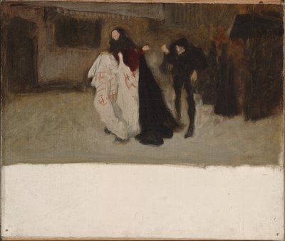 Kompositionsstudie, för Richard, hertig av Gloucester och Lady Anne av Edwin Austin Abbey