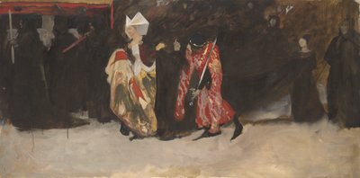 Kompositionsstudie, för Richard, hertig av Gloucester och Lady Anne av Edwin Austin Abbey