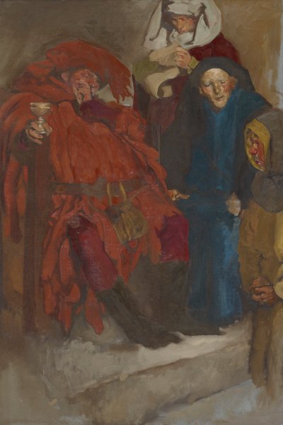 Kompositionsstudie, möjligen för The Merry Wives of Windsor av Edwin Austin Abbey