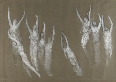 Kompositionsstudie för av Edwin Austin Abbey