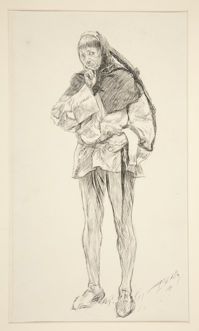 Costard, från akt I, Scene i, Kärlek av Edwin Austin Abbey