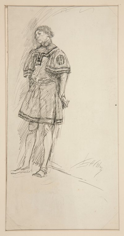 Kostymstudie för Two Gentlemen of Verona (?) av Edwin Austin Abbey