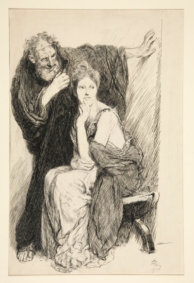 Cressida och hennes farbror, från Troilus och Cressida av Edwin Austin Abbey