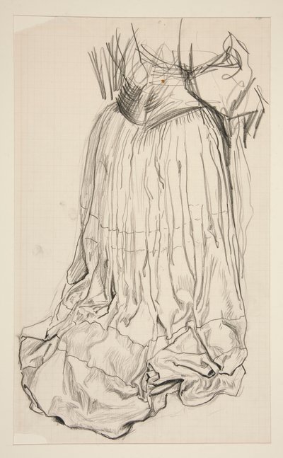 Draperi studie för av Edwin Austin Abbey