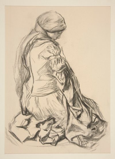 Draperi studie för av Edwin Austin Abbey