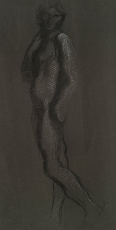 Tidig figurstudie för av Edwin Austin Abbey