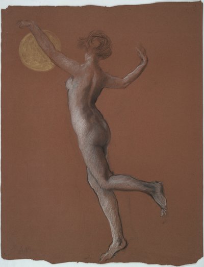 Tidig figurstudie för av Edwin Austin Abbey