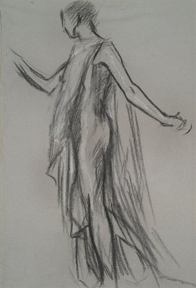 Tidig figurstudie för av Edwin Austin Abbey