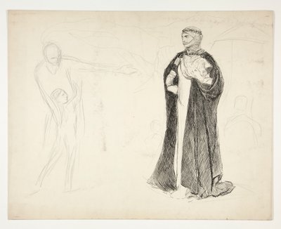 Tidig studie för kung John av Edwin Austin Abbey