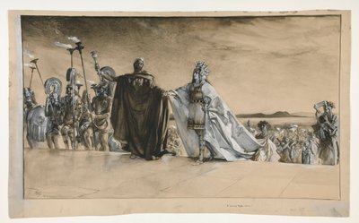 Enter Theseus, illustration till akt I, scen i, midsommarnatt av Edwin Austin Abbey