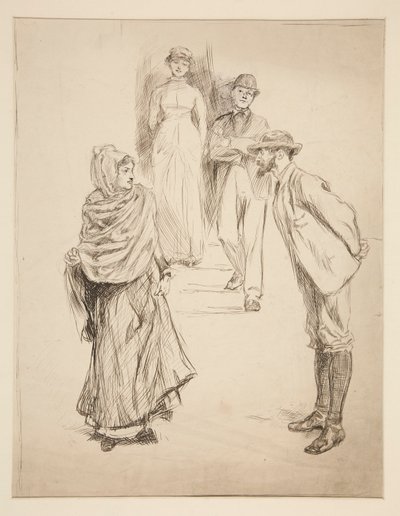 Figur Scen, studera för av Edwin Austin Abbey