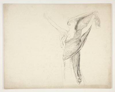 Figur i en toga, skiss till en oidentifierad Shakespeare-pjäs av Edwin Austin Abbey