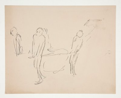 Figurstudie - två män som bär en bår av Edwin Austin Abbey