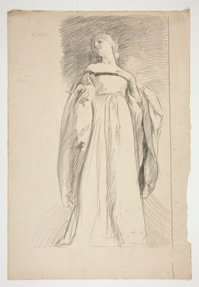 Figurstudie för av Edwin Austin Abbey