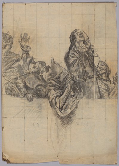 Figurstudie för av Edwin Austin Abbey