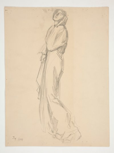 Figurstudie för av Edwin Austin Abbey