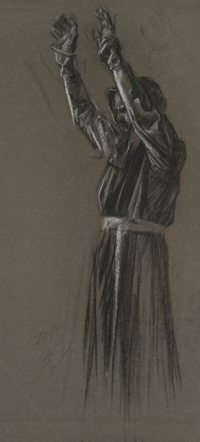 Figurstudie för av Edwin Austin Abbey