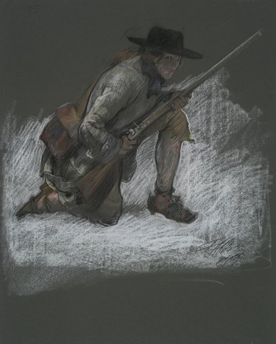 Figurstudie för av Edwin Austin Abbey