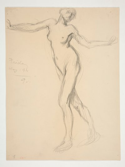 Figurstudie för av Edwin Austin Abbey
