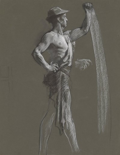 Figurstudie för av Edwin Austin Abbey